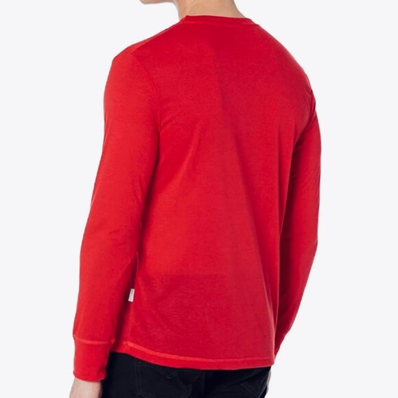 NEW! Perry Ellis Mens Henley PJ Shirt Long Sleeve Red Large Polyester $38 - Picture 4 of 11